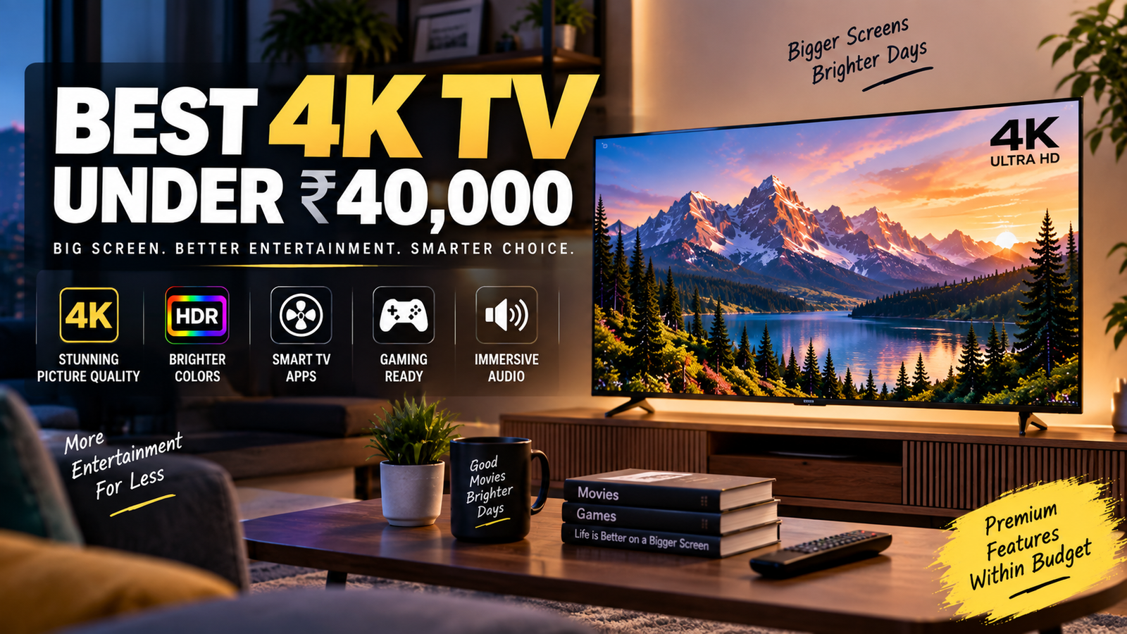 Best 4K TV Under ₹40000