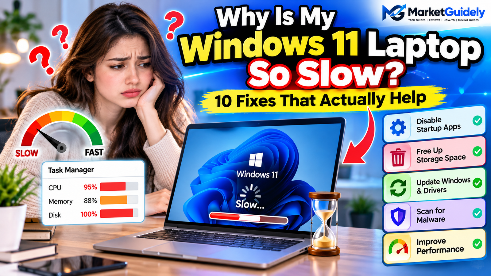 Why a Windows 11 laptop is slow and 10 ways to improve performance.