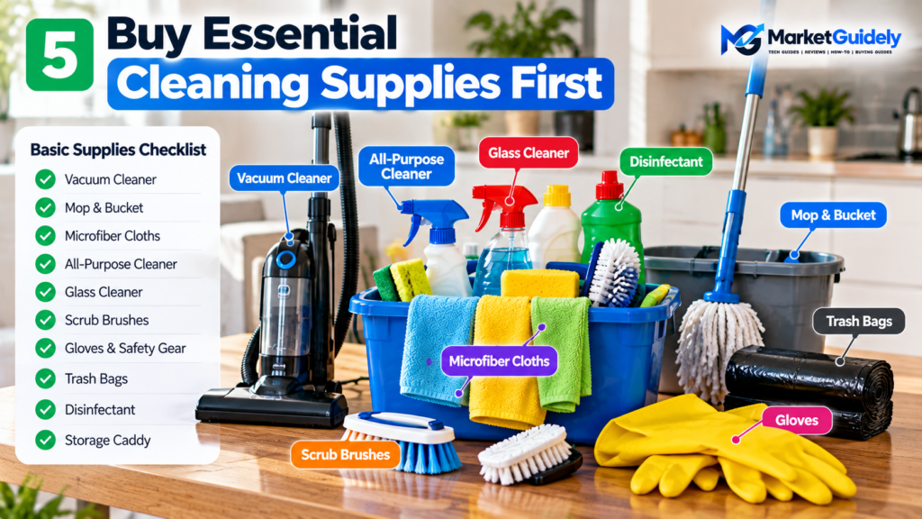 Buy Essential Cleaning Supplies First