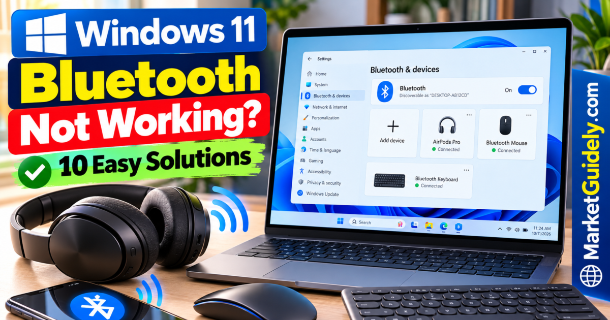 Windows 11 Bluetooth troubleshooting with wireless headphones and connected devices